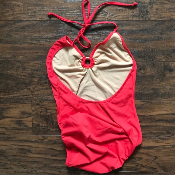 J.Crew Red Keyhole Halter Swimsuit - Picture 3 of 4